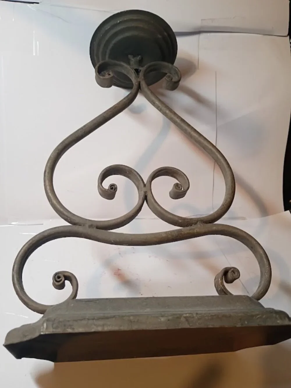 Set of 2 Vintage 1990 Scrollwork Metal Candle Holders
